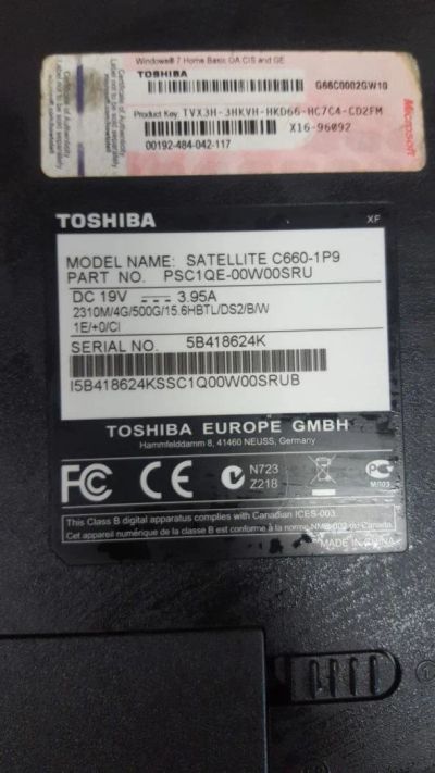 Лот: 10478735. Фото: 1. Корпус для Toshiba C660. Корпуса, блоки питания