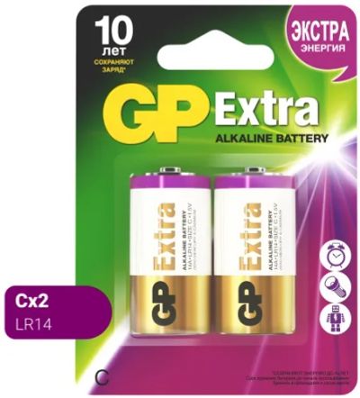 Лот: 24552997. Фото: 1. Батарейки GP C / LR14 алкалиновые... Батарейки, аккумуляторы, элементы питания