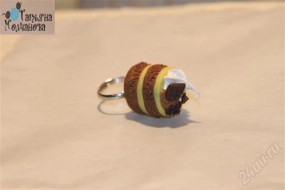 Лот: 587668. Фото: 1. Кольцо "Пирожное шоколадное с... Кольца, перстни