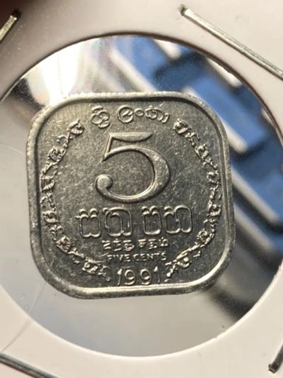 Лот: 19516488. Фото: 1. Шри-Ланка 5 центов, 1991. Азия