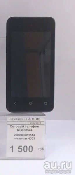 Лот: 13503681. Фото: 1. Сотовый телефон Micromax d303. Кнопочные мобильные телефоны