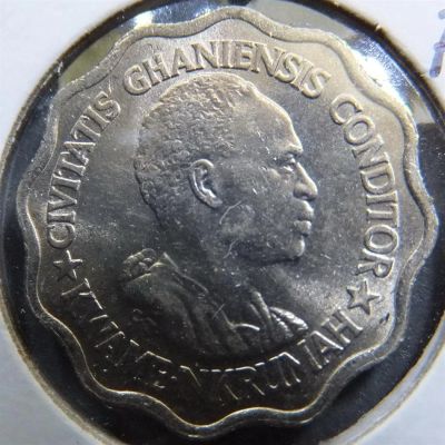 Лот: 3716886. Фото: 1. Ghana 5 Pesewas 1965г. Республика... Африка