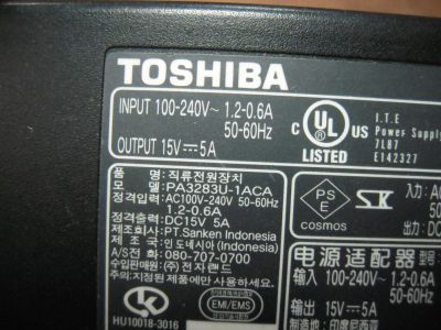 Лот: 9744843. Фото: 1. Блок питания Toshiba ( оригинал... Корпуса, блоки питания