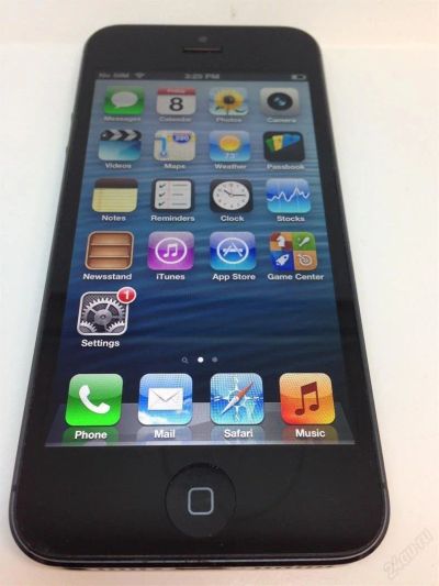 Лот: 3621658. Фото: 1. Оригинал IPhone 5 Black 16Гб... Смартфоны