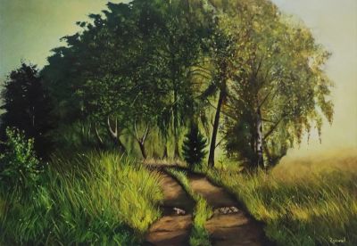 Лот: 25841483. Фото: 1. Картина пейзаж холст масло ручная... Картины, рисунки
