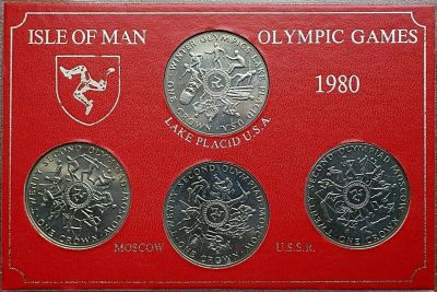 Лот: 14848371. Фото: 1. 1 крона 1980 Остров Мэн, олимпиада. Великобритания и острова