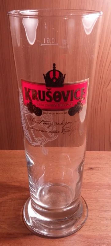 Лот: 6510829. Фото: 1. Пивной бокал "Krusovice" (0.5... Кружки, стаканы, бокалы