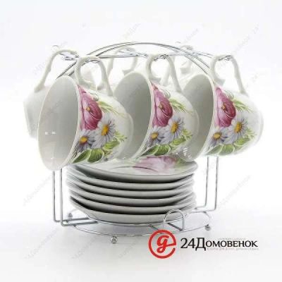 Лот: 12758851. Фото: 1. Набор чайный 12пр (6 чашек + 6... Другое (посуда, кухонная утварь)