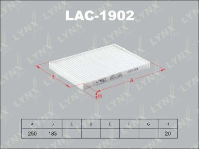Лот: 13357130. Фото: 1. Lynx LAC-1902 Салонный фильтр. Расходные материалы