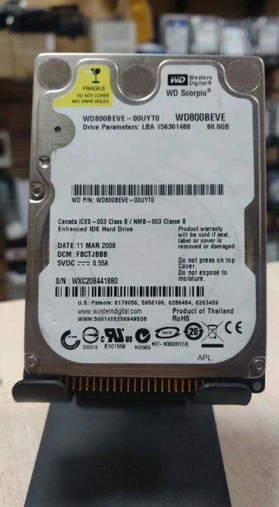 Лот: 21256308. Фото: 1. HDD для ноутбука 2.5"IDE/80Гб... Жёсткие диски (HDD)