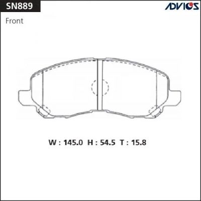 Лот: 17646569. Фото: 1. Тормозные колодки SN889 ADVICS... Тормозная система