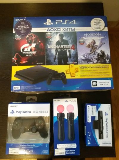 Лот: 12835594. Фото: 1. Play Station 4 Slim Black 500... Игровые приставки, консоли