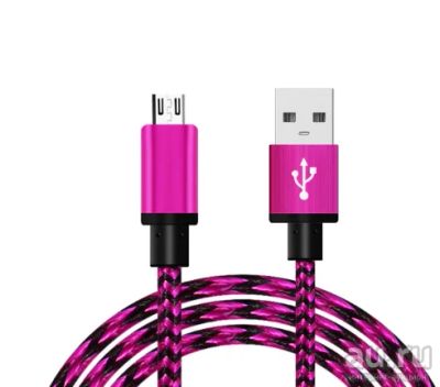 Лот: 16176856. Фото: 1. Провод micro USB 100см плетеный... Дата-кабели, переходники