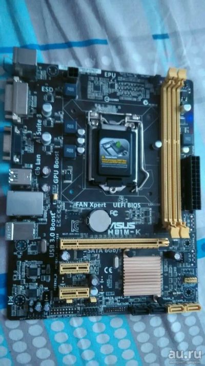Лот: 10850394. Фото: 1. Материнская плата ASUS H81M-K... Материнские платы