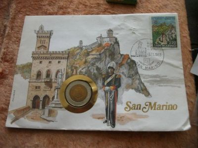 Лот: 7696022. Фото: 1. Монета конверт 500 лир Сан Марино... Европа