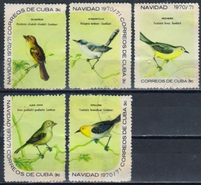 Лот: 19579560. Фото: 1. 1970. Куба. Рождество - Птицы... Марки