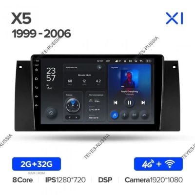Лот: 20757725. Фото: 1. Магнитола Teyes X1 BMW X5 E39... Автомагнитолы
