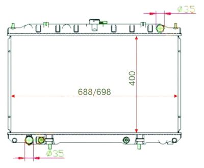 Лот: 4624705. Фото: 1. Радиатор nissan tino sr20/avenir... Двигатель и элементы двигателя