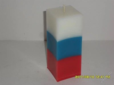 Лот: 1129947. Фото: 1. свеча квадрат"россия". Другое (предметы интерьера)