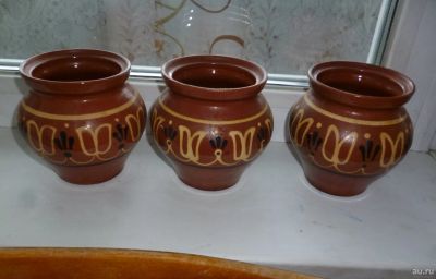 Лот: 13126569. Фото: 1. Горшочки керамические, 3 шт... Предметы сервировки