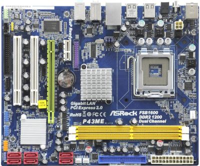 Лот: 10116505. Фото: 1. ASRock P43ME (Socket 775). Материнские платы