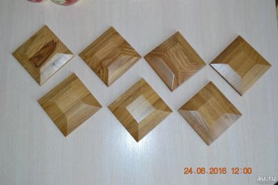 Лот: 7978845. Фото: 1. 7 квадратиков из дуба, покрыты... Другое (ручная работа)