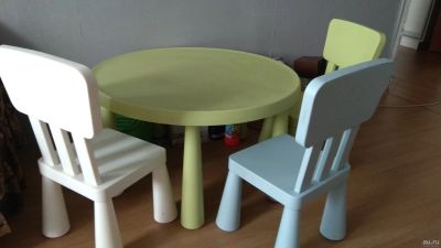 Лот: 17218975. Фото: 1. Стол и стулья маммут IKEA. Столики, стулья, парты