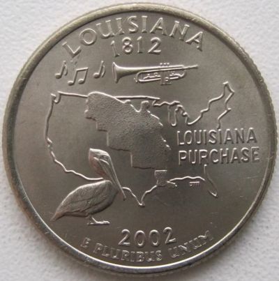 Лот: 6730088. Фото: 1. США 25 центов 2002. Индиана (штаты... Америка