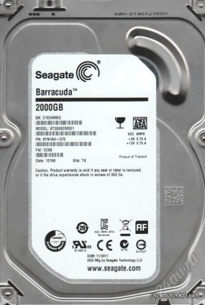 Лот: 2844524. Фото: 1. Накопитель HDD Seagate 2000ГБ... Жёсткие диски (HDD)
