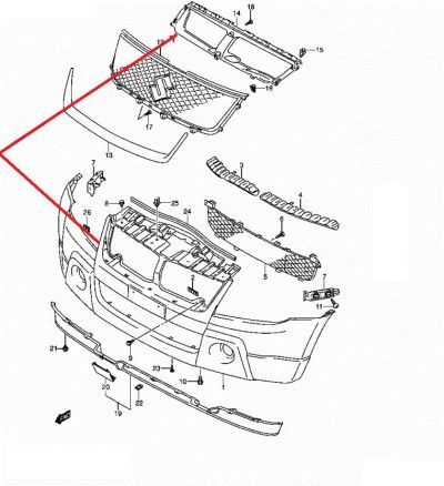 Лот: 3726099. Фото: 1. Решетка suzuki grand vitara (2005-... Кузов