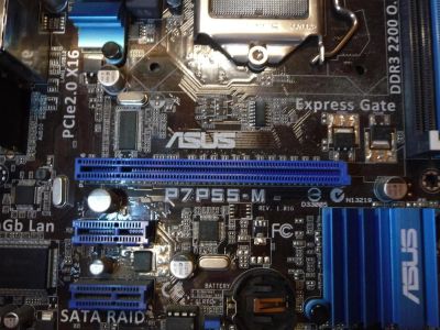 Лот: 3874956. Фото: 1. ASUS P7P55-M (с легко устранимым... Материнские платы