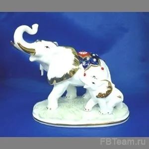Лот: 10549587. Фото: 1. Фарфоф. DIN2239 (1-48) Слон и... Фигурки, статуэтки