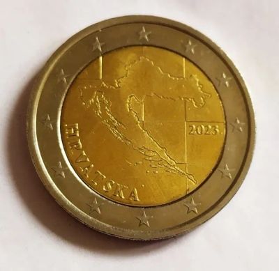 Лот: 25375583. Фото: 1. Хорватия 2 евро 2023 первый год... Европа