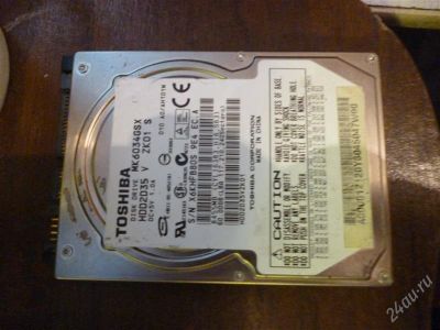 Лот: 2399840. Фото: 1. Жесткий диск 2,5" 60 гб. Toshiba... Жёсткие диски (HDD)