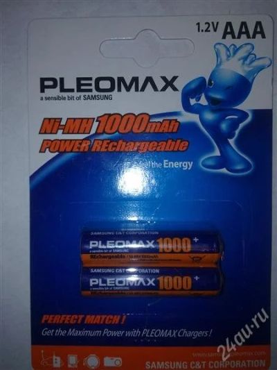 Лот: 2125625. Фото: 1. Аккумулятор ААА Samsung 1000 mAh. Батарейки, аккумуляторы, элементы питания