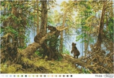 Лот: 7338380. Фото: 1. Утро в сосновом бору - 2. Заготовка... Вышивание