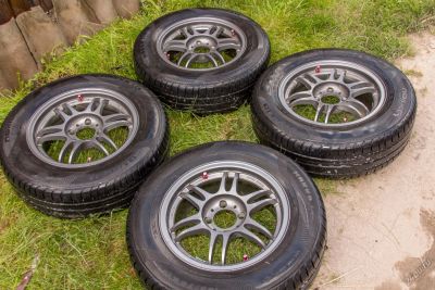 Лот: 5372167. Фото: 1. Kosei K1-TS, 4*Колеса 14" 6.0JJ... Шины на дисках
