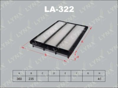 Лот: 13357200. Фото: 1. Lynx LA-322 Воздушный фильтр. Расходные материалы