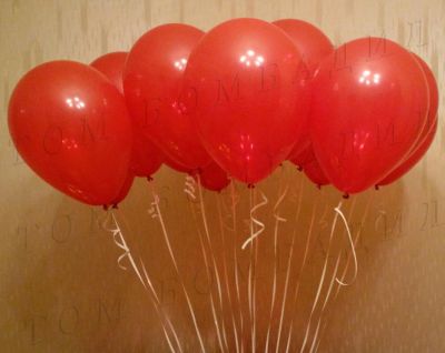 Лот: 6121267. Фото: 1. Шарики красные с гелием 10"(25см... Воздушные шары