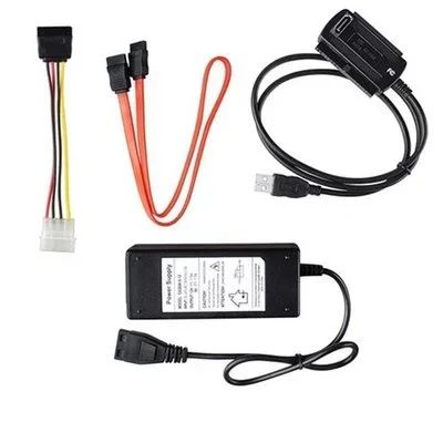 Лот: 10985512. Фото: 1. USB IDE SATA переходник + блок... Шлейфы, кабели, переходники