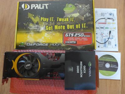 Лот: 4413890. Фото: 1. Видеокарта Palit GeForce GTS 250... Видеокарты