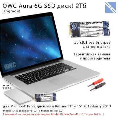 Лот: 21439343. Фото: 1. Комплект SSD и чехол OWC для Macbook... USB-флеш карты