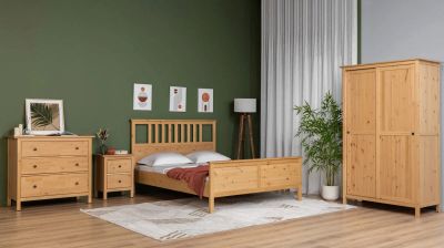 Лот: 23962816. Фото: 1. Cпальня со шкафом Terek из массива... Спальные гарнитуры