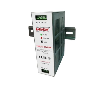 Лот: 24667981. Фото: 1. Блок питания 75W/12-24V/DIN. Домофонные системы