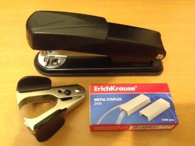 Лот: 15711269. Фото: 1. Степлер ErichKrause(большой)+скобы... Степлеры, дыроколы