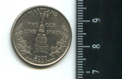 Лот: 16912825. Фото: 1. (№7029) США 25 центов 2000 год... Америка