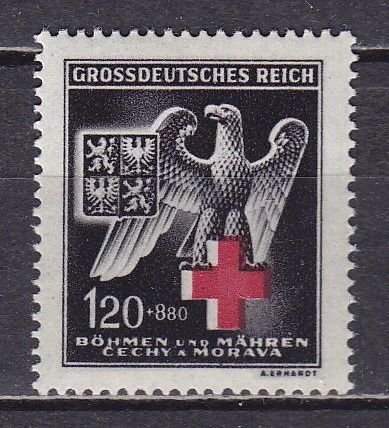 Лот: 14463610. Фото: 1. 1943. Богемия и Моравия. Красный... Марки