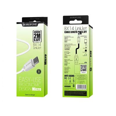 Лот: 22151025. Фото: 1. Кабель BOROFONE microUSB BX-14... Дата-кабели, переходники