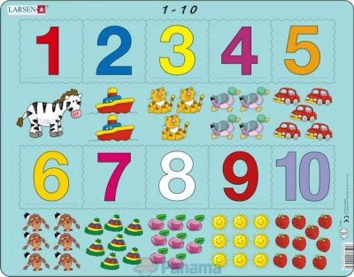 Лот: 4878713. Фото: 1. 3+ Пазлы "1-10" Larsen (Норвегия... Пазлы