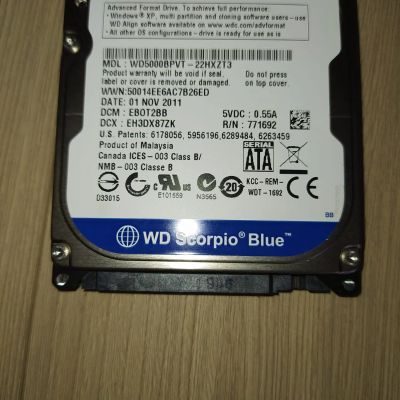 Лот: 19610139. Фото: 1. жесткий диск WD Scorpio Blue 500GB. Жёсткие диски